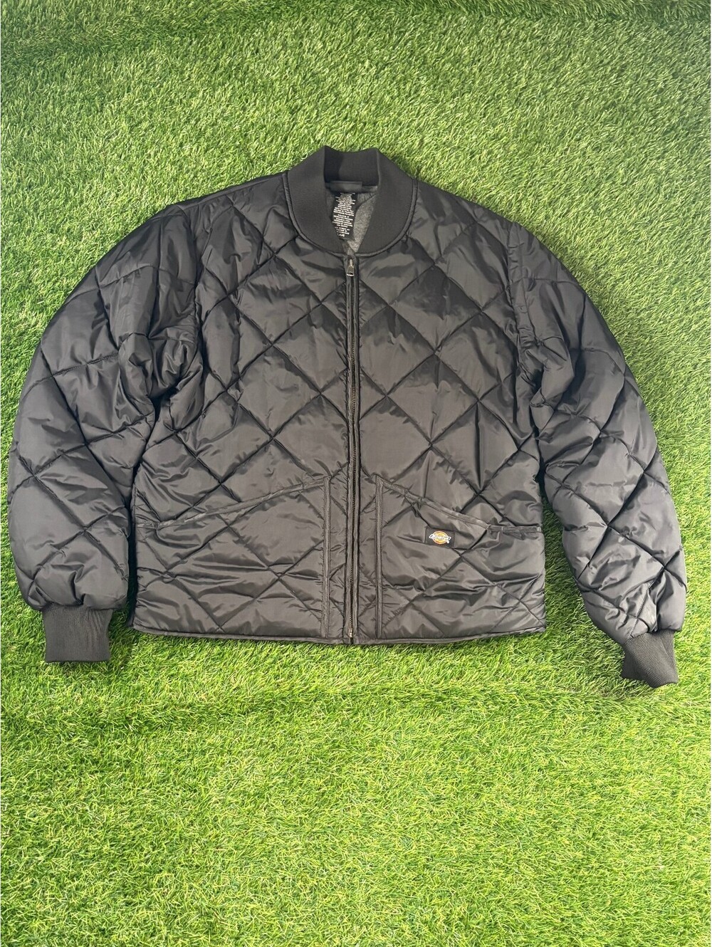 Vintage Dickies Quilted Bomber Jacket Black Mens Size L